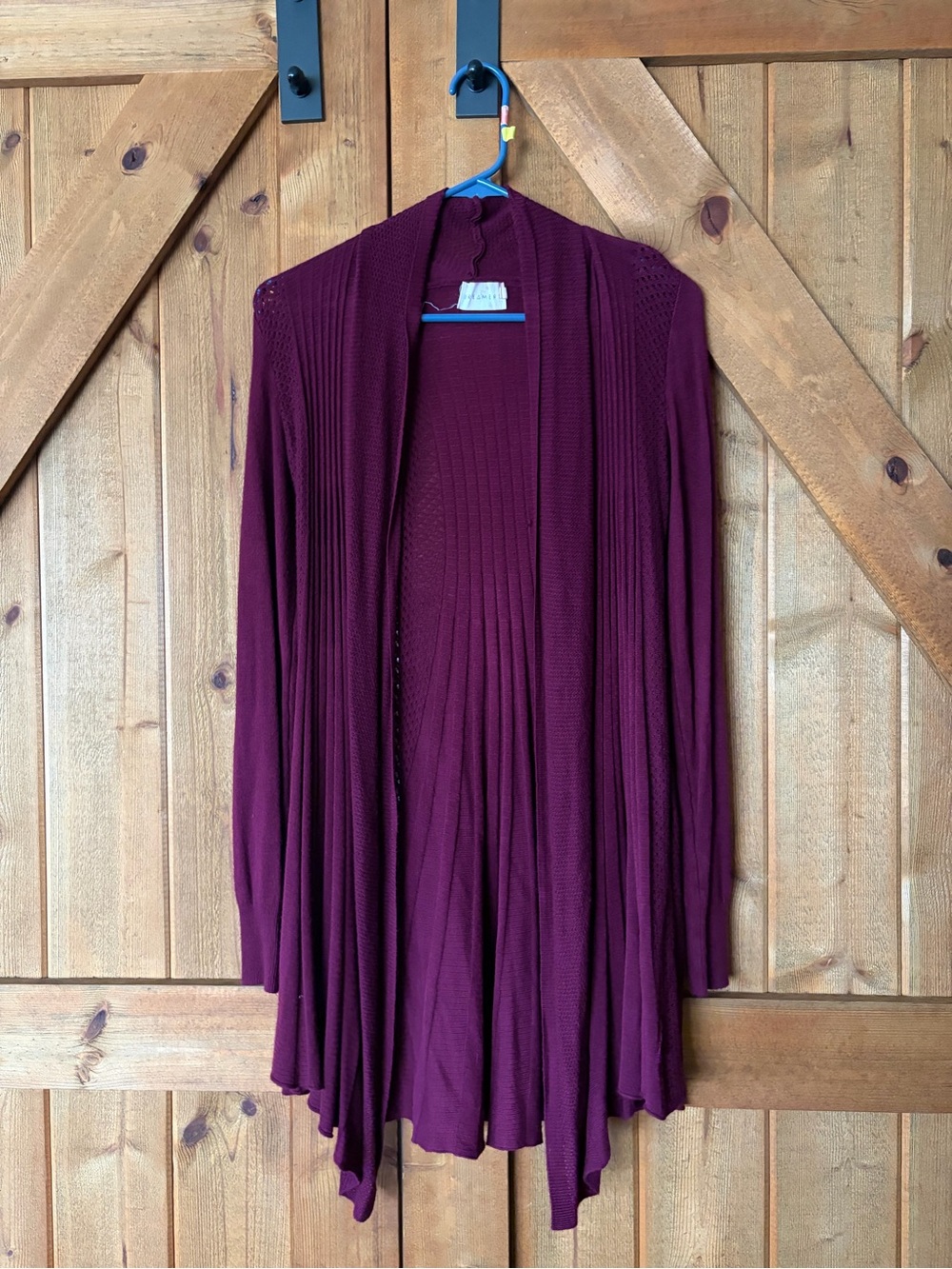 Dreamers Open-Front Long Cardigan Sweater - Wine
